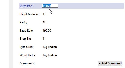 Modbus properties